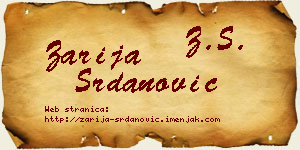 Zarija Srdanović vizit kartica